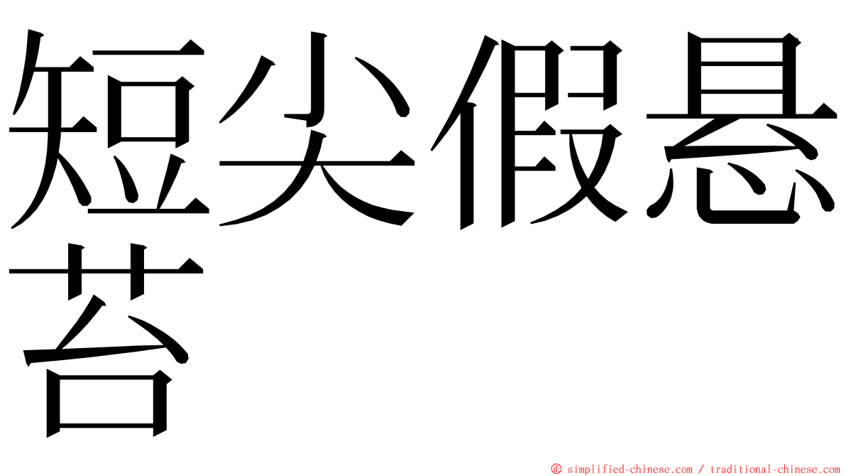短尖假悬苔 ming font