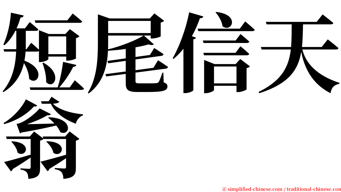 短尾信天翁 serif font