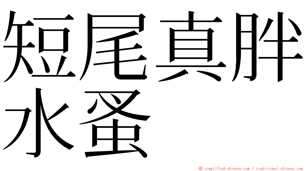 短尾真胖水蚤 ming font