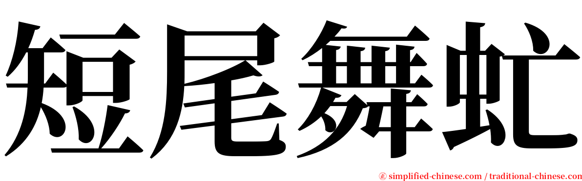 短尾舞虻 serif font