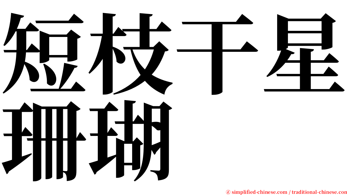 短枝干星珊瑚 serif font