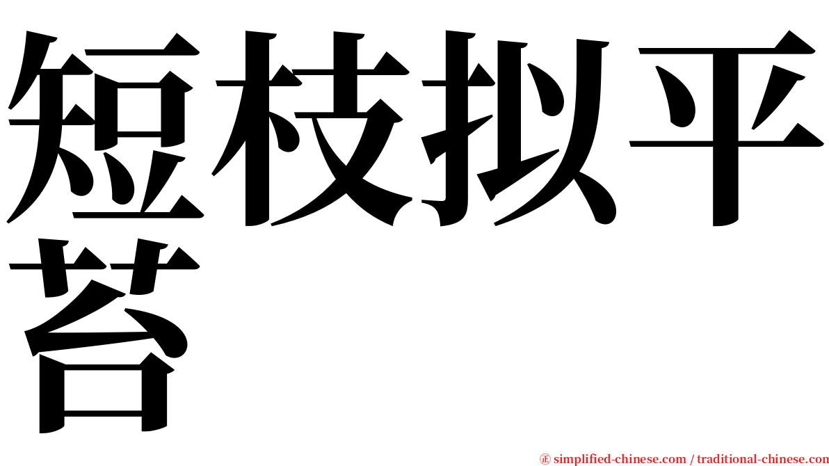 短枝拟平苔 serif font