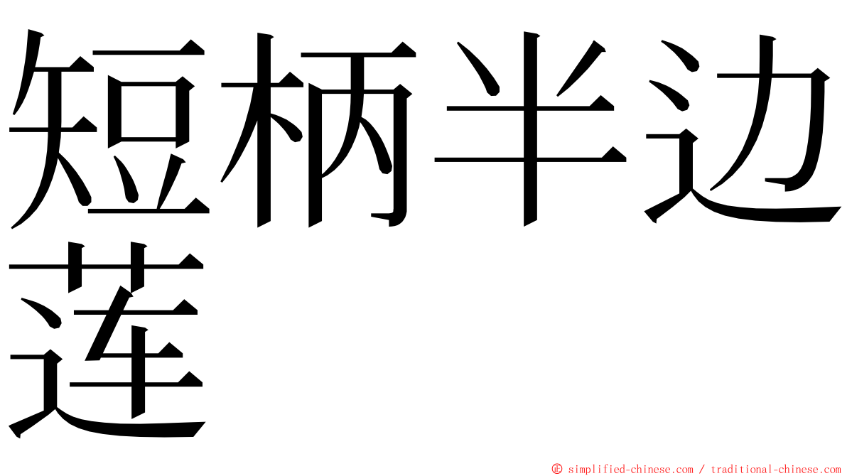 短柄半边莲 ming font