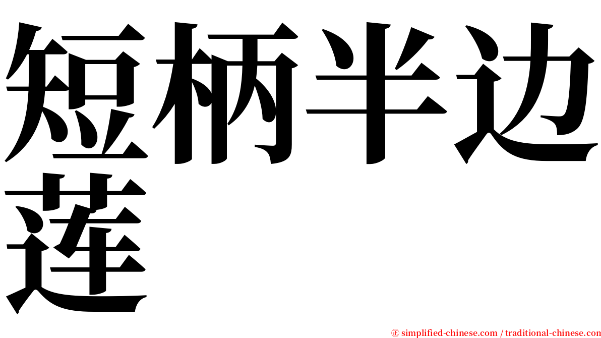 短柄半边莲 serif font