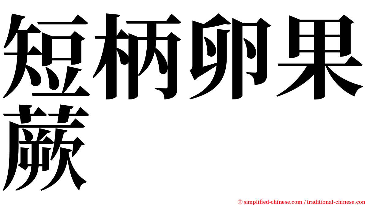 短柄卵果蕨 serif font