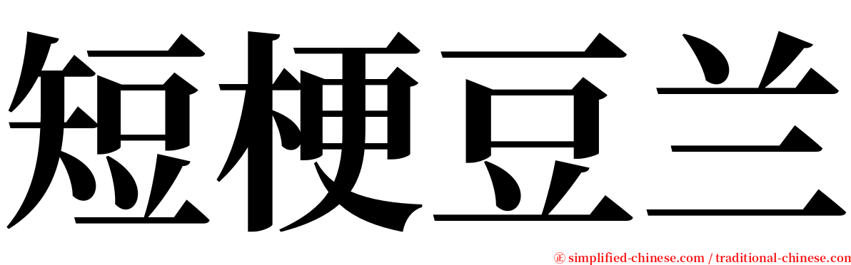 短梗豆兰 serif font