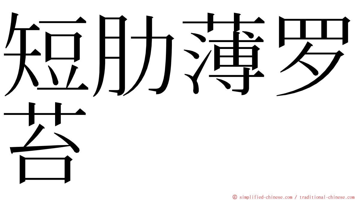 短肋薄罗苔 ming font