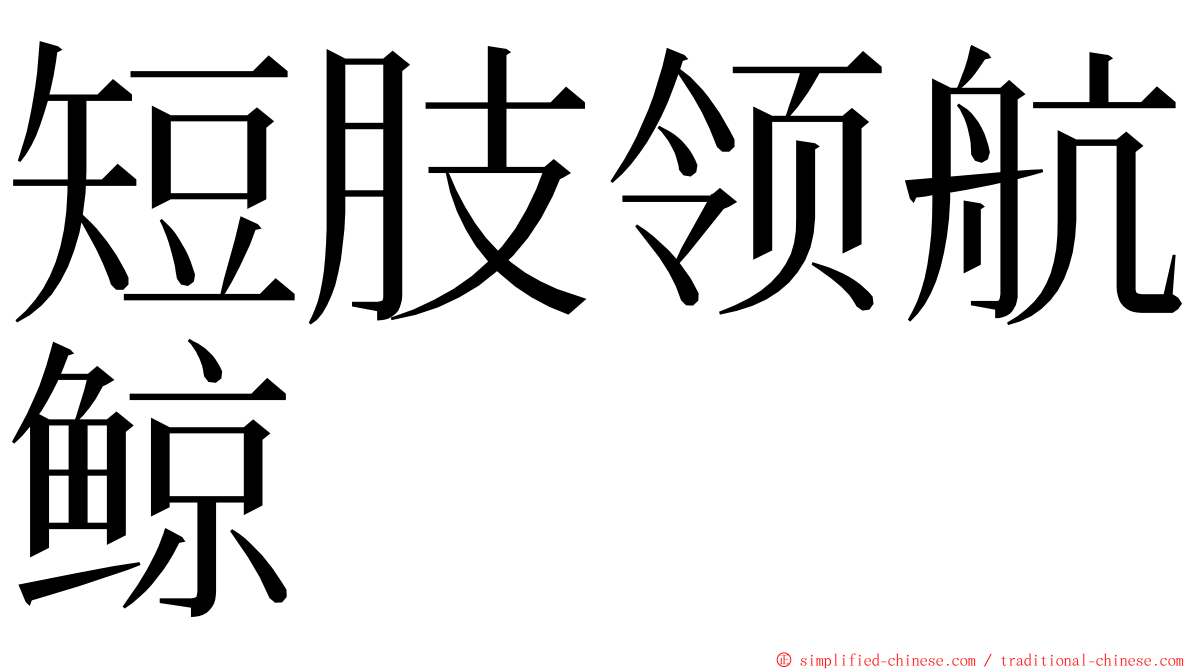 短肢领航鲸 ming font