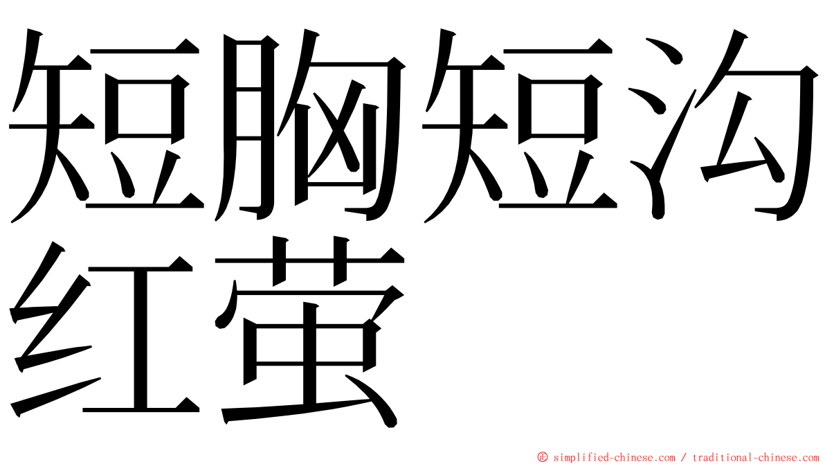 短胸短沟红萤 ming font