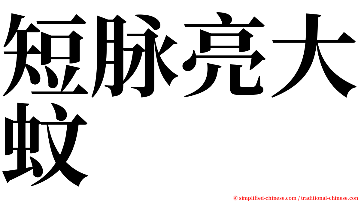 短脉亮大蚊 serif font