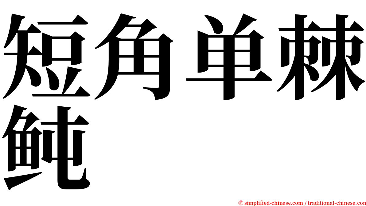 短角单棘鲀 serif font