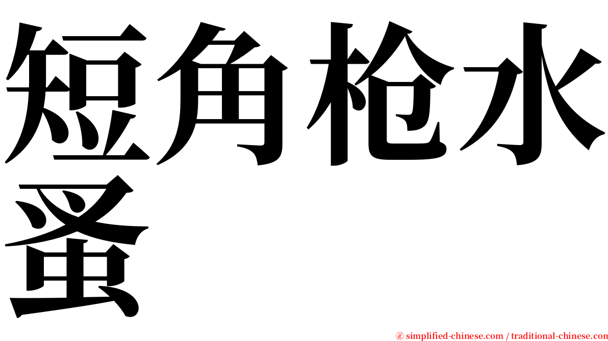 短角枪水蚤 serif font