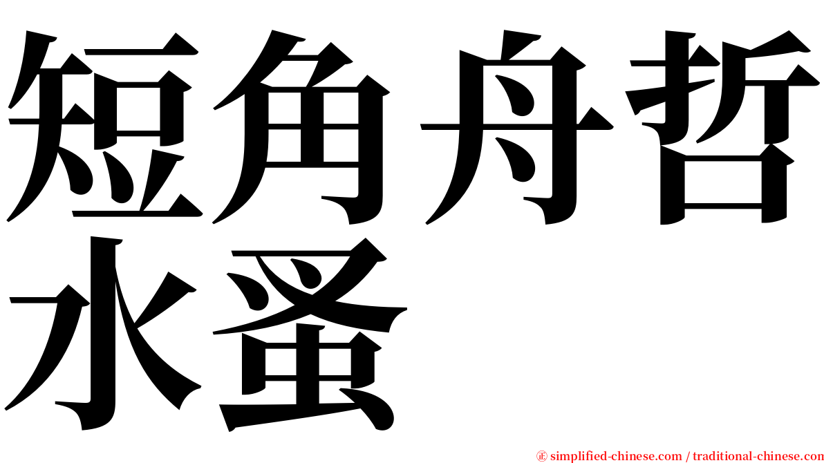 短角舟哲水蚤 serif font