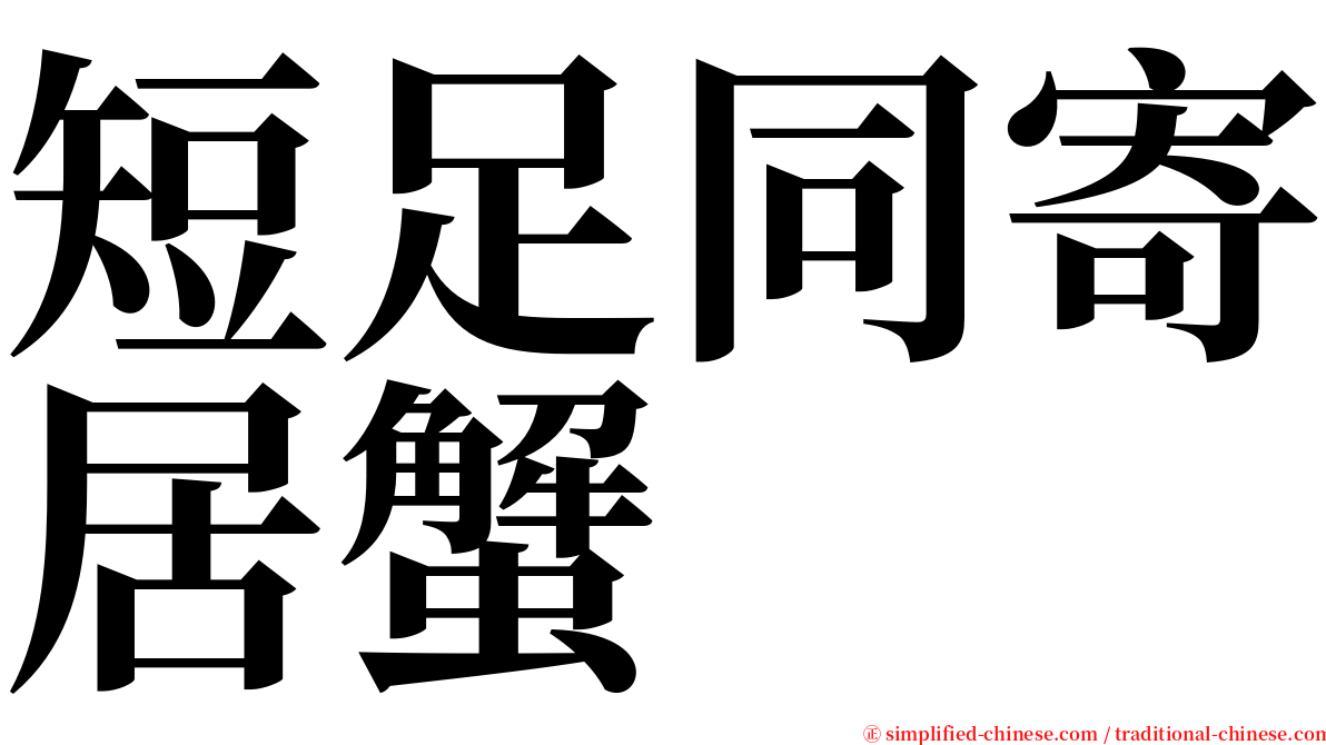 短足同寄居蟹 serif font