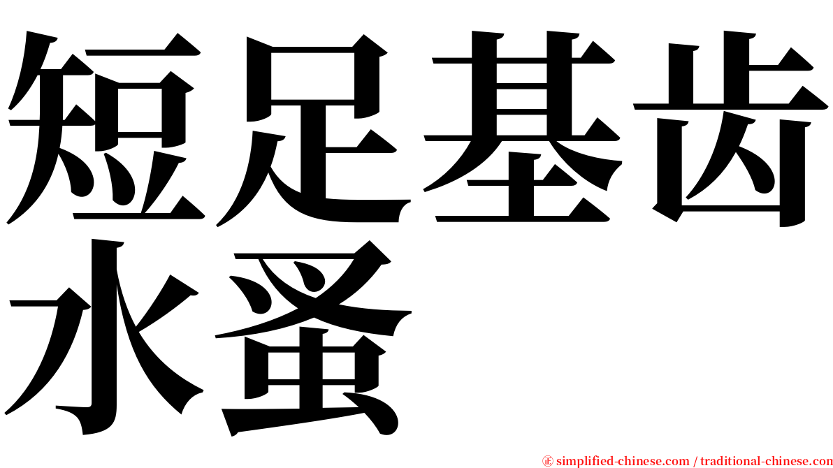 短足基齿水蚤 serif font