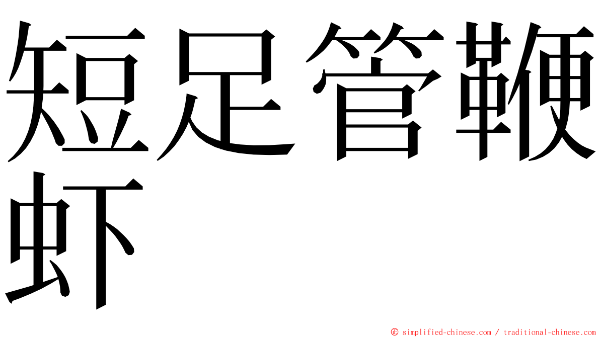 短足管鞭虾 ming font