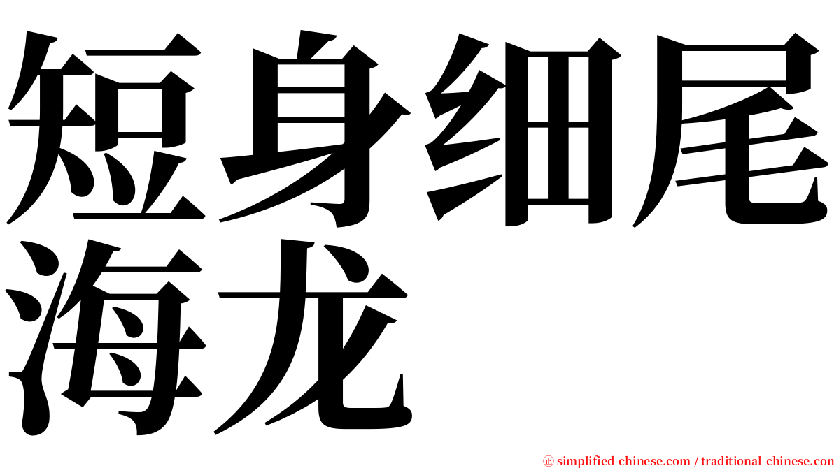 短身细尾海龙 serif font