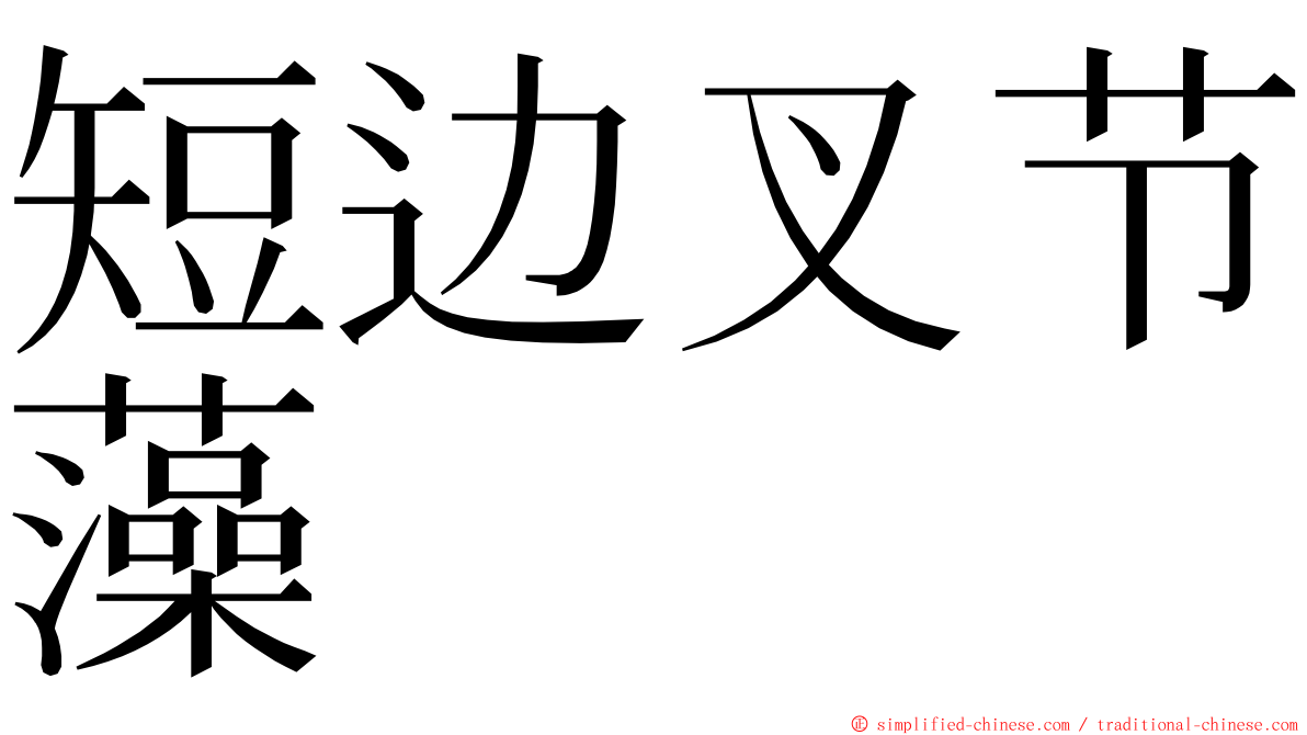 短边叉节藻 ming font