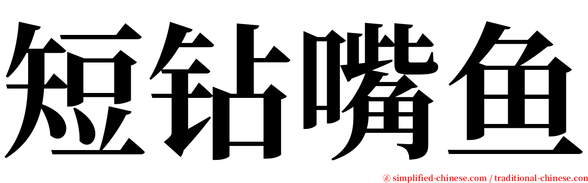 短钻嘴鱼 serif font