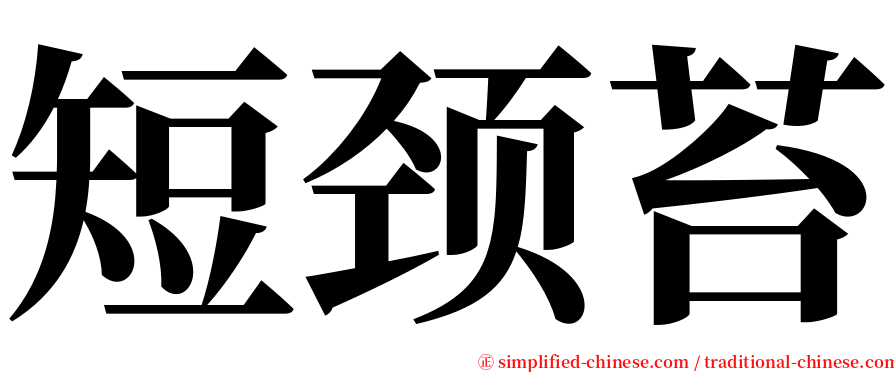 短颈苔 serif font