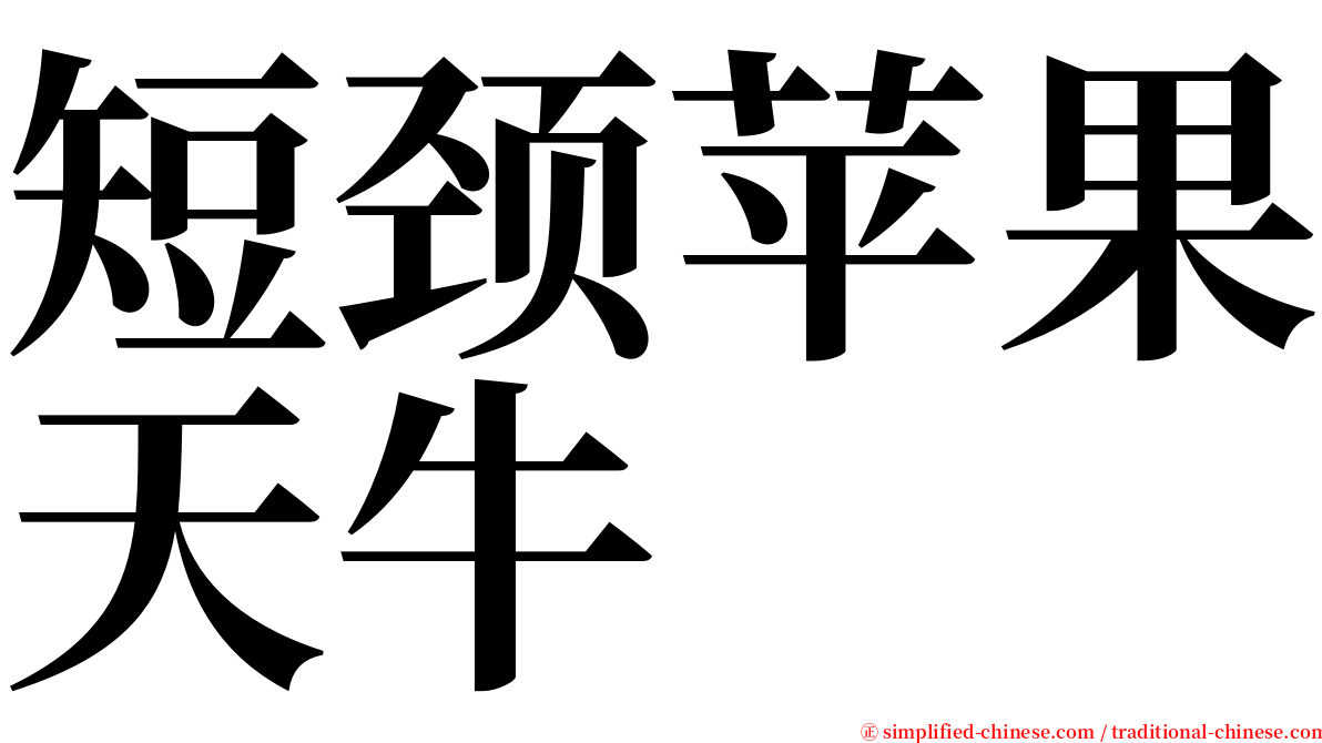 短颈苹果天牛 serif font