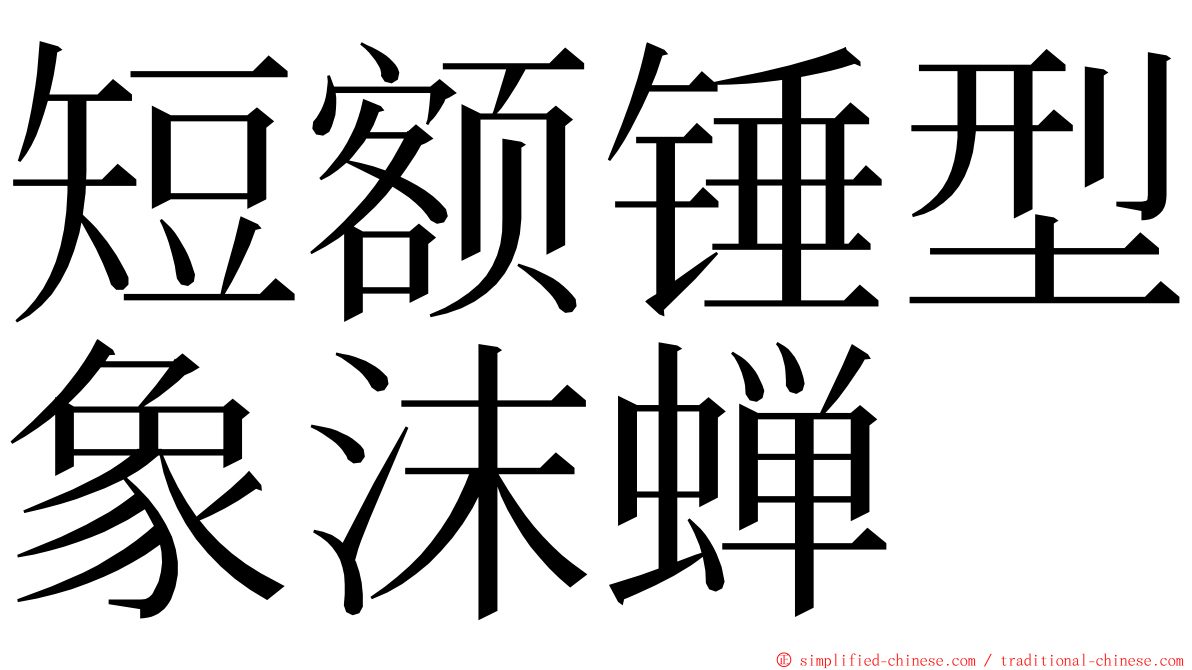 短额锤型象沫蝉 ming font