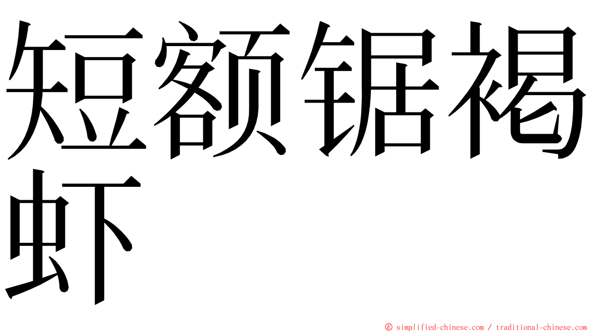 短额锯褐虾 ming font