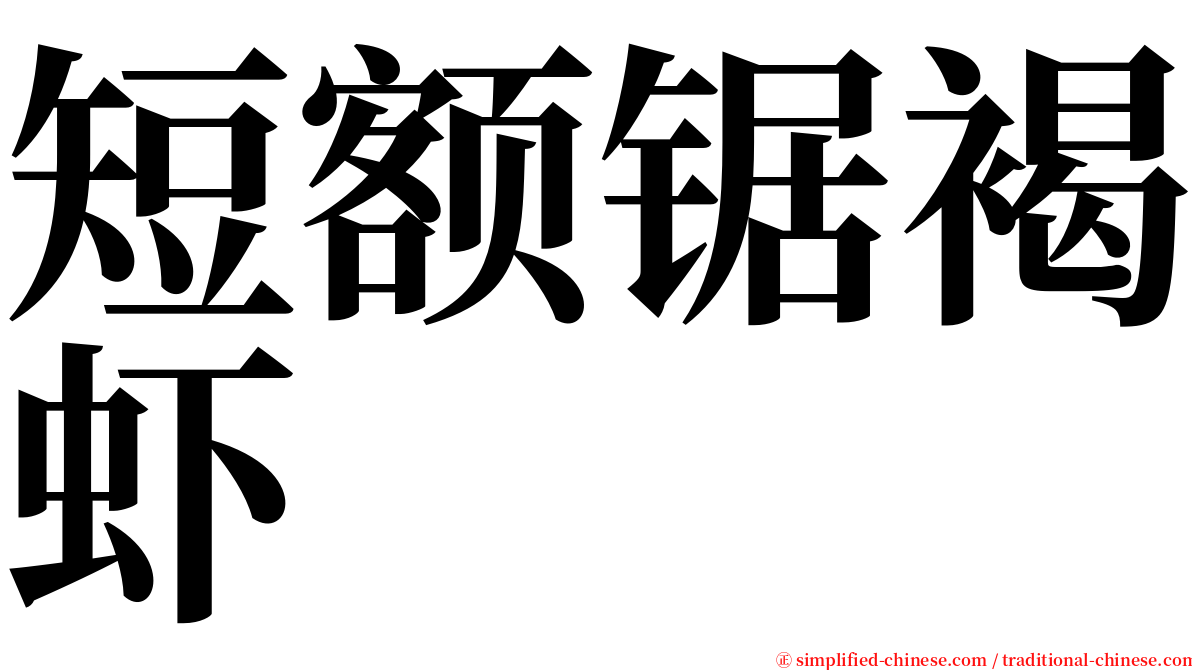 短额锯褐虾 serif font