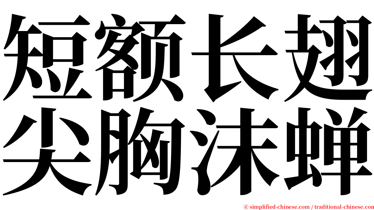 短额长翅尖胸沫蝉 serif font