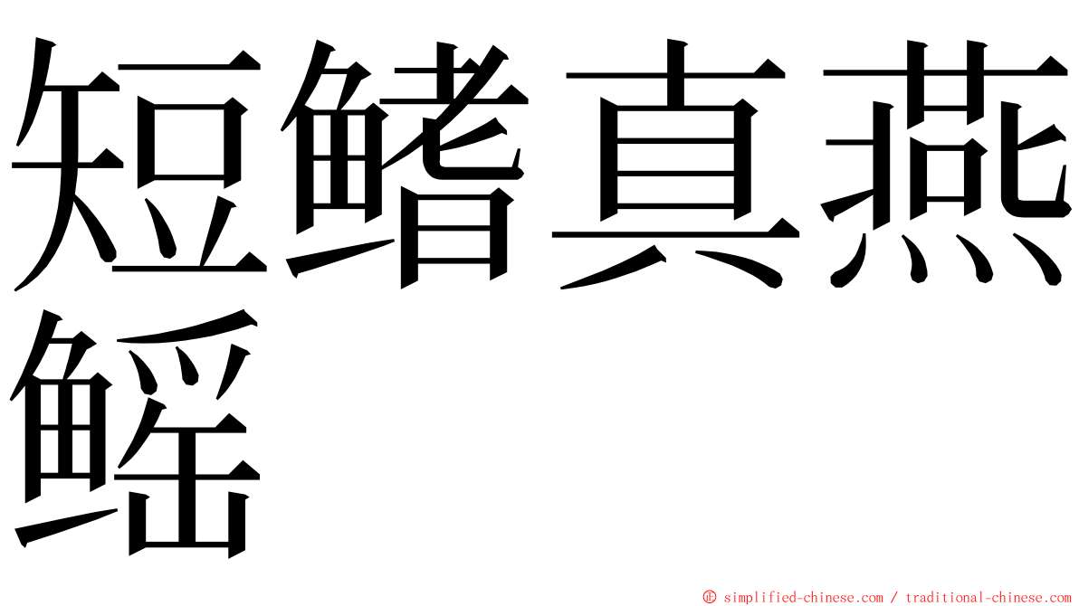 短鳍真燕鳐 ming font