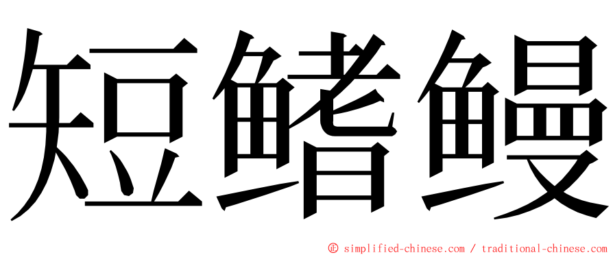 短鳍鳗 ming font