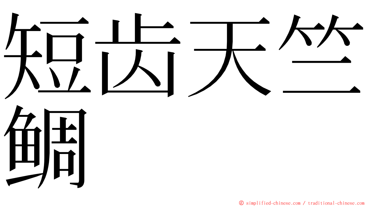 短齿天竺鲷 ming font