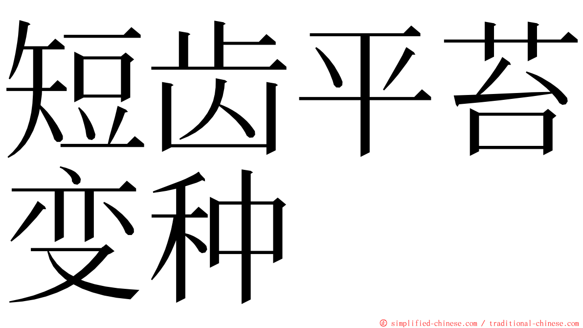 短齿平苔变种 ming font