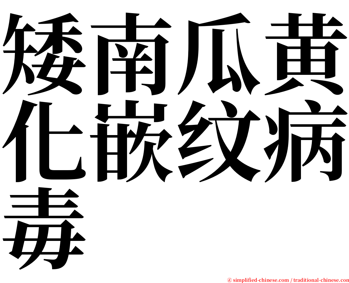 矮南瓜黄化嵌纹病毒 serif font