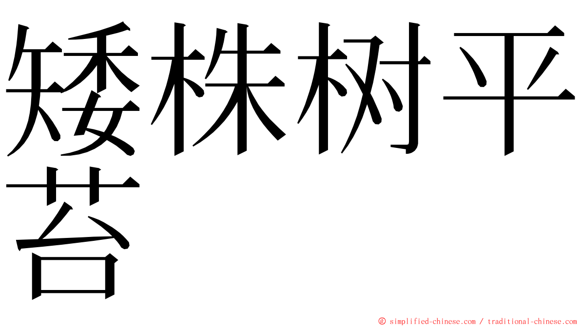 矮株树平苔 ming font