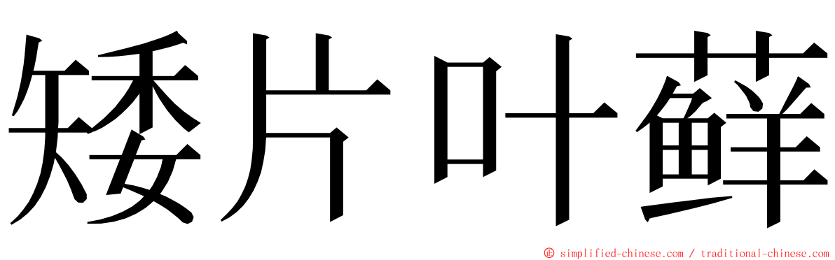 矮片叶藓 ming font