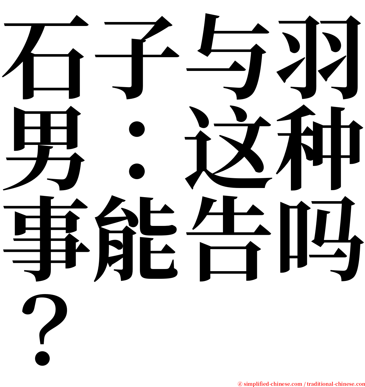 石子与羽男：这种事能告吗？ serif font