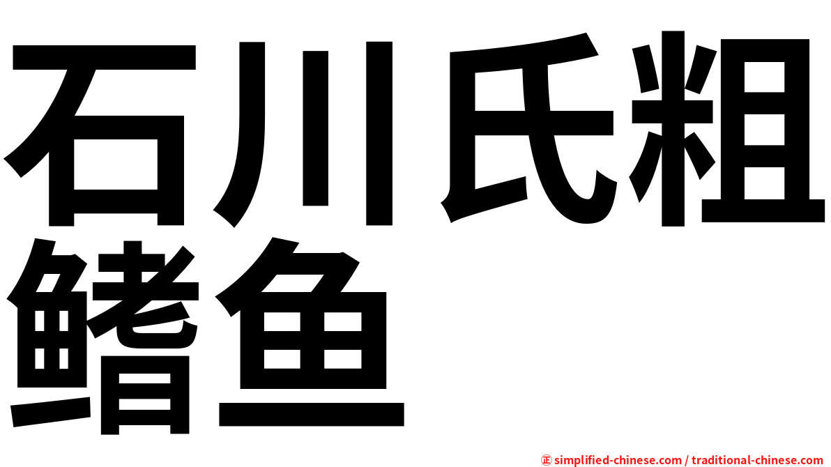 石川氏粗鳍鱼