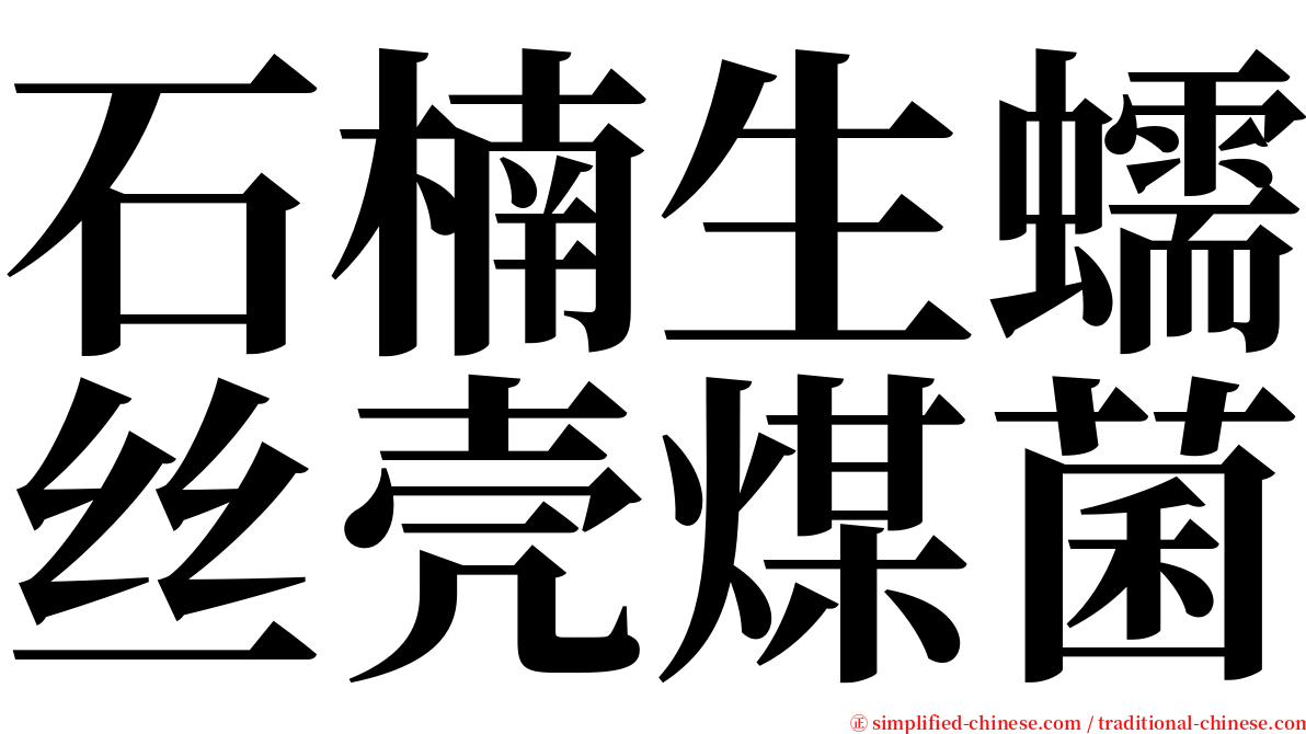 石楠生蠕丝壳煤菌 serif font