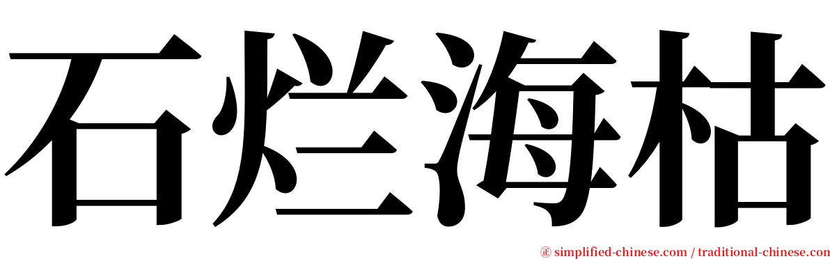 石烂海枯 serif font