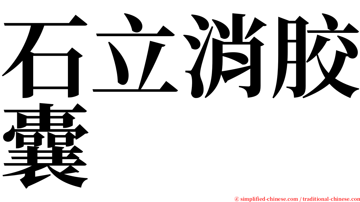 石立消胶囊 serif font