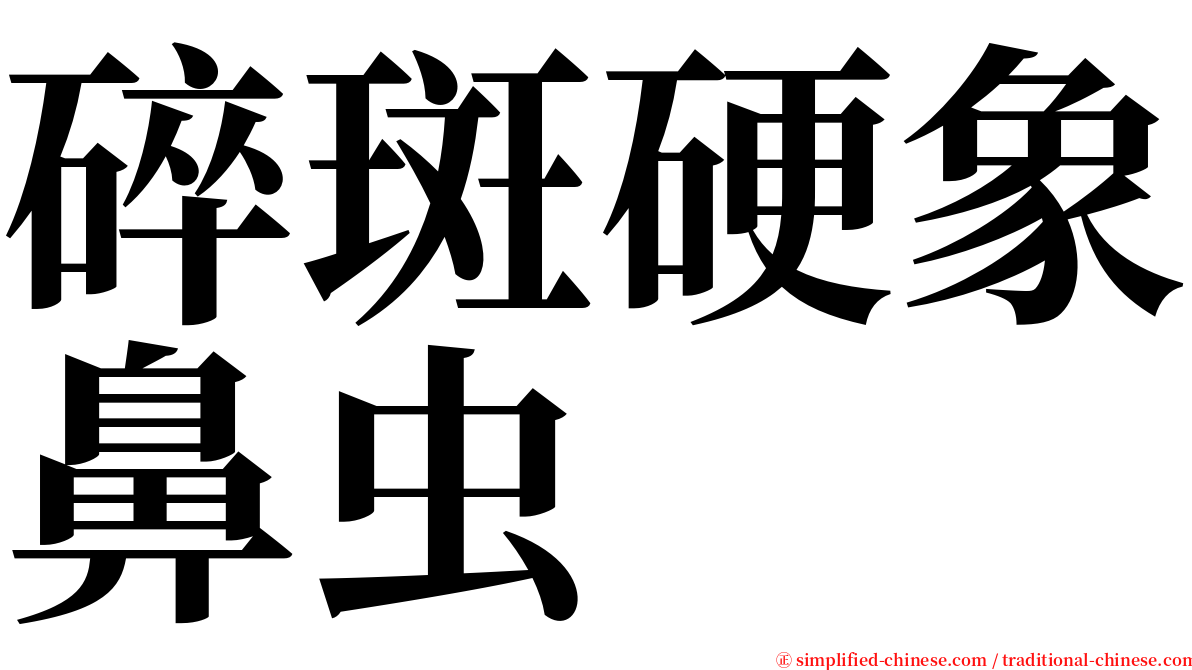 碎斑硬象鼻虫 serif font