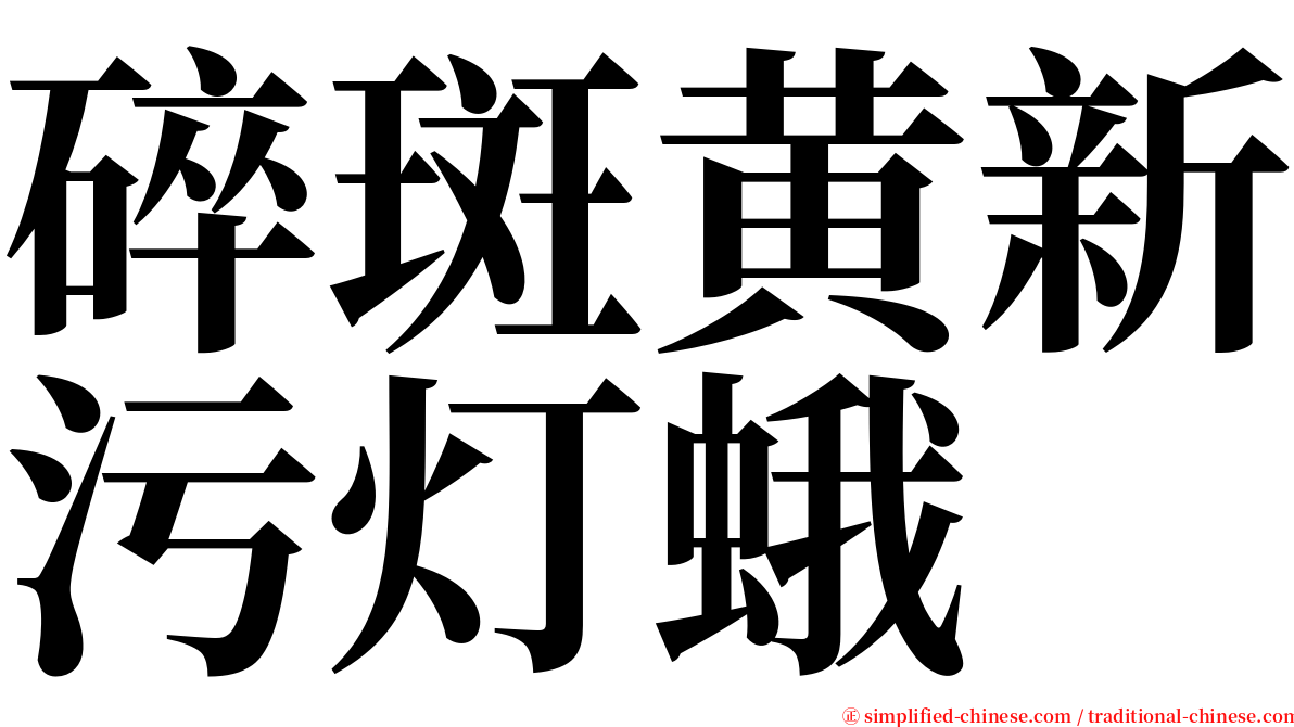 碎斑黄新污灯蛾 serif font