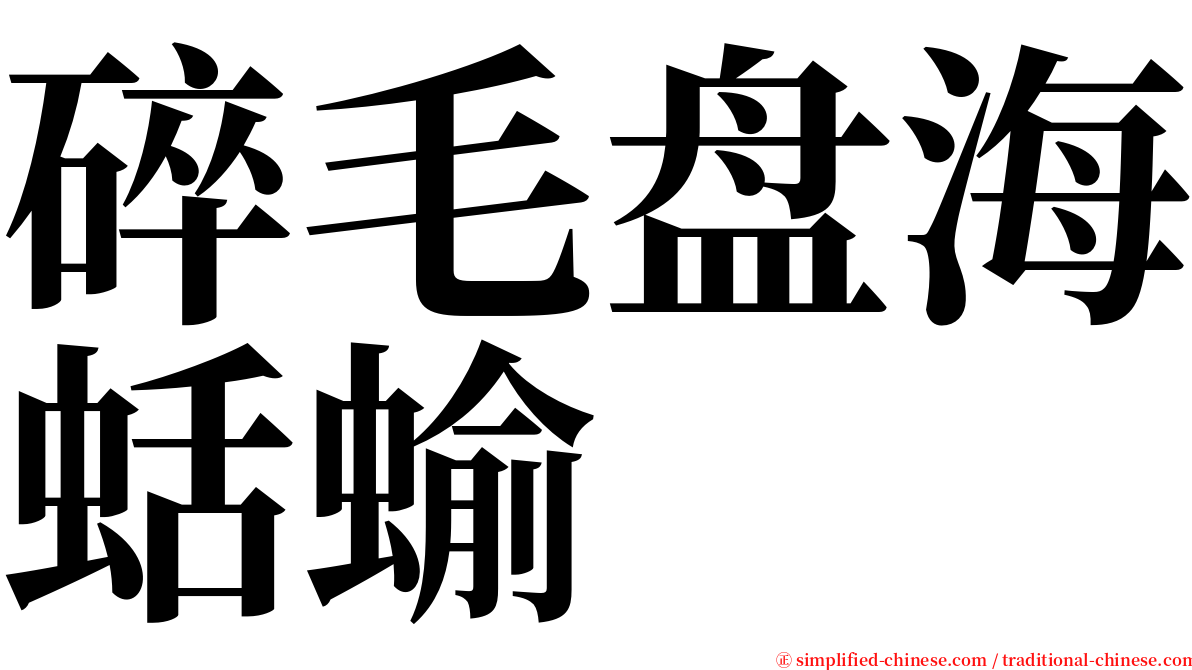 碎毛盘海蛞蝓 serif font