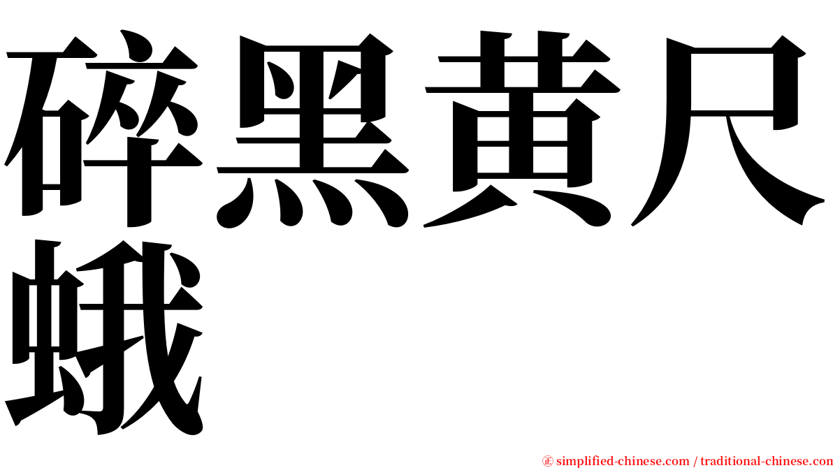 碎黑黄尺蛾 serif font