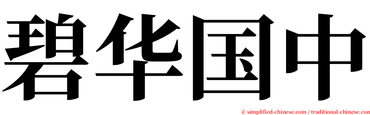 碧华国中 serif font