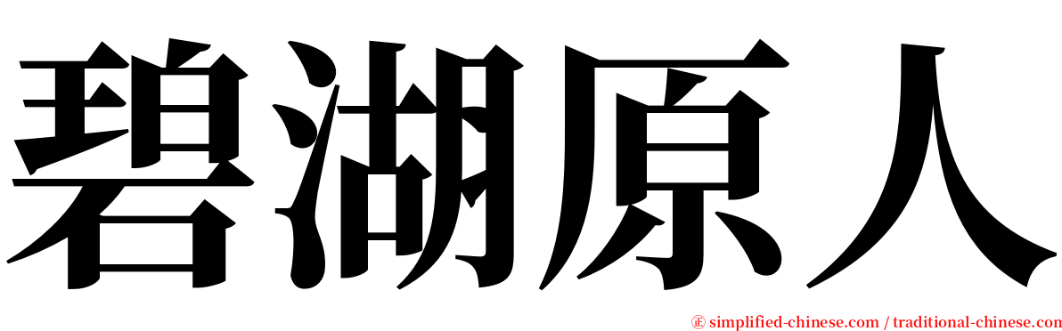 碧湖原人 serif font