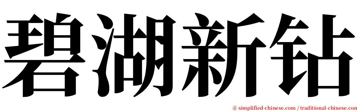 碧湖新钻 serif font