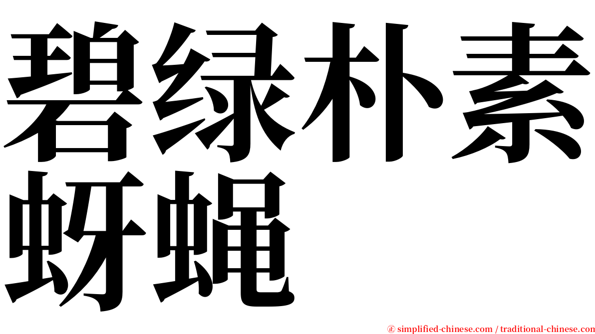 碧绿朴素蚜蝇 serif font