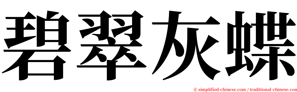 碧翠灰蝶 serif font